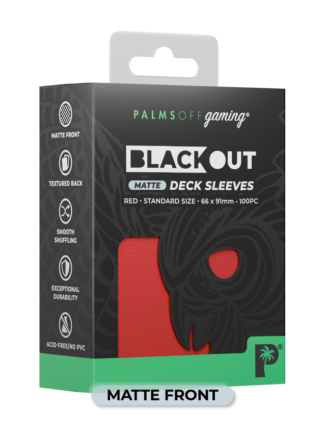 Blackout Deck Sleeves - Standard - 100pc - Red - Matte