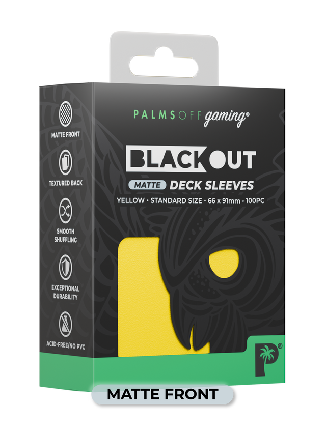 Blackout Deck Sleeves - Standard - 100pc - Yellow - Matte