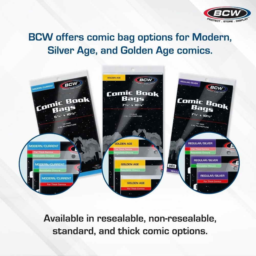 BCW - Comic Bags - Current/Modern Comic Bags - 6 7/8 X 10 1/2