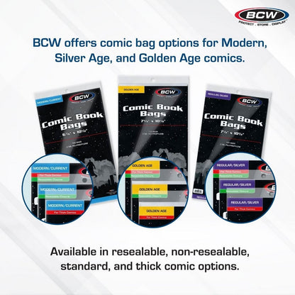 BCW - Comic Bags - Current/Modern Comic Bags - 6 7/8 X 10 1/2