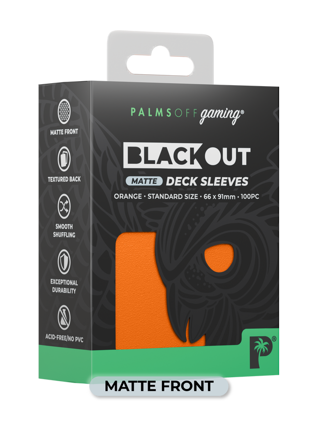 Blackout Deck Sleeves - Standard - 100pc - Orange - Matte