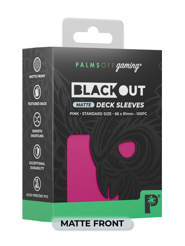 Blackout Deck Sleeves - Standard - 100pc - Pink - Matte