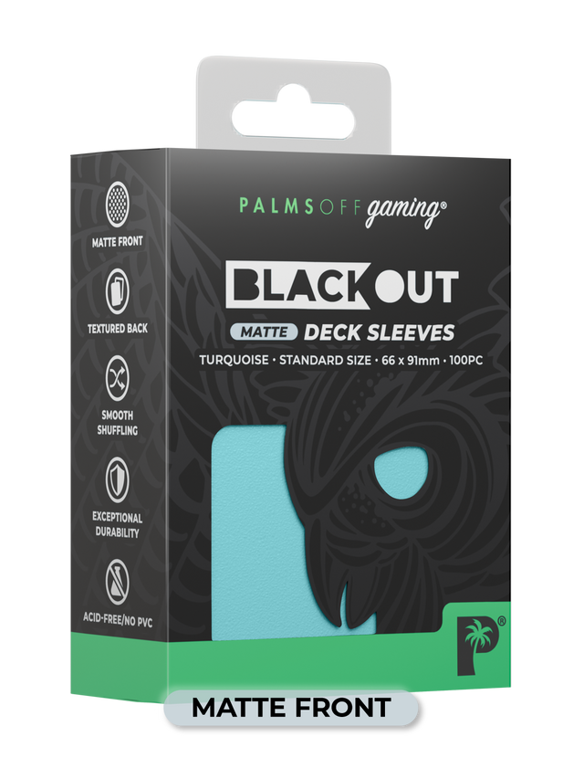 Blackout Deck Sleeves - Standard - 100pc - Turquoise - Matte