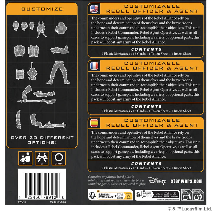 Star Wars: Legion – Customizable Rebel Officer & Agent